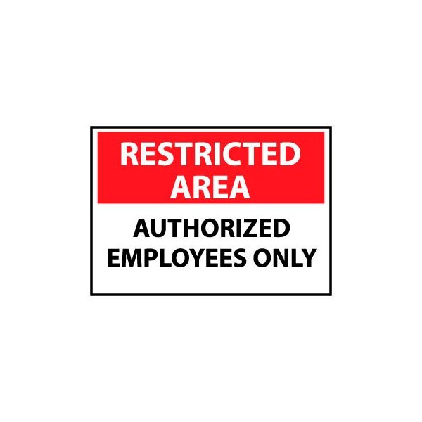 National Marker Co Restricted Area Plastic - Authorized Employees Only RA4RB - main